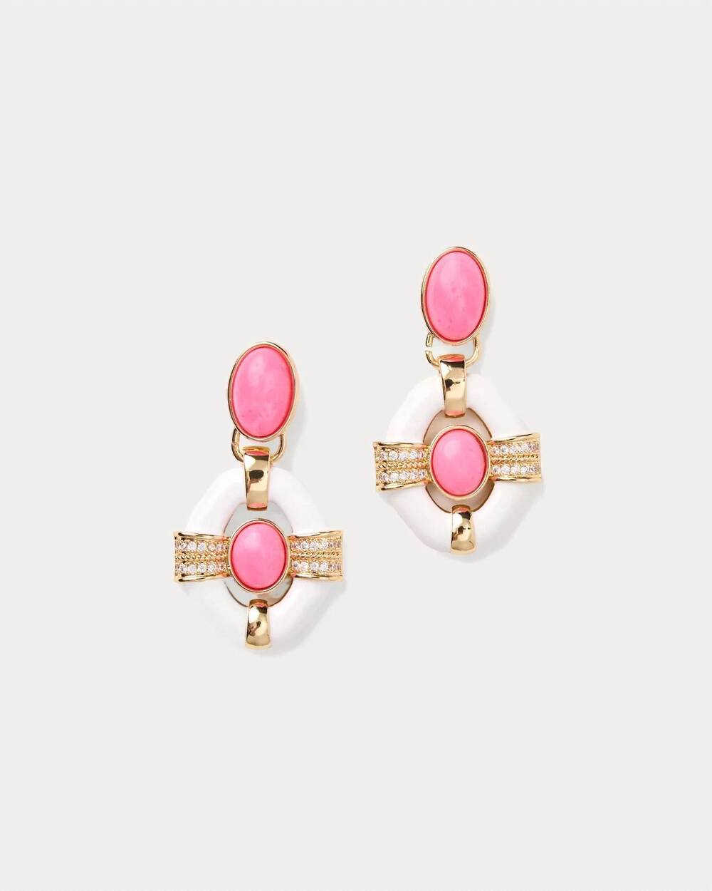 NEW LILLY PULITZER women's fleur de lilly doorknocker earrings in cherry blossom